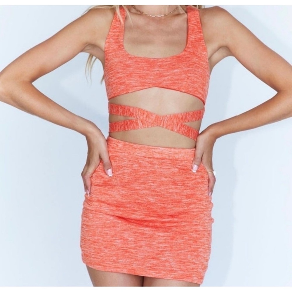 Princess Polly Emma Tie Up Vibrant Orange Skirt Set